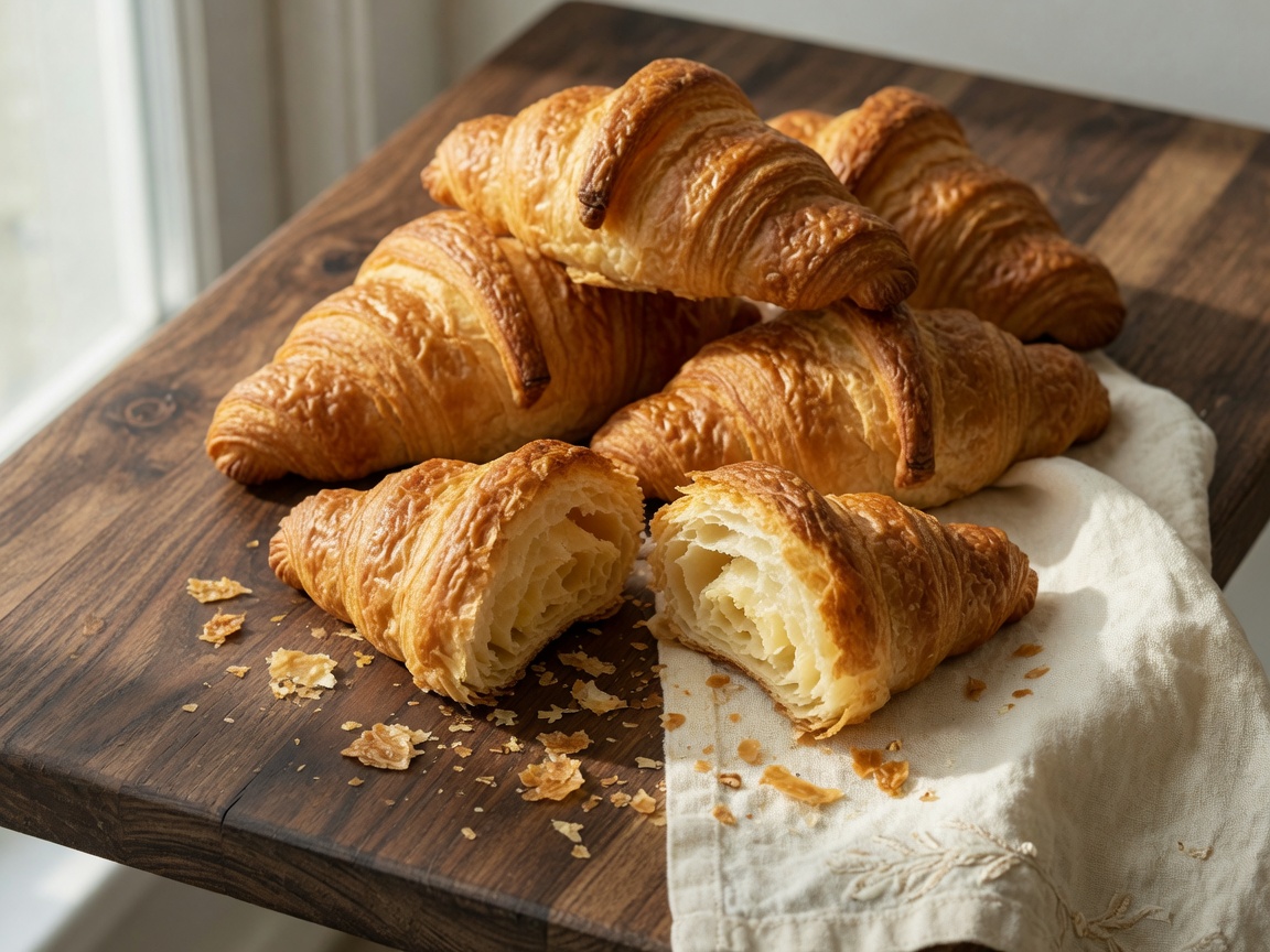 Golden butter croissants.